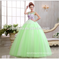 2017 Andar de comprimento elegante verde querido vestido de bola inchado vestidos de noiva vintage